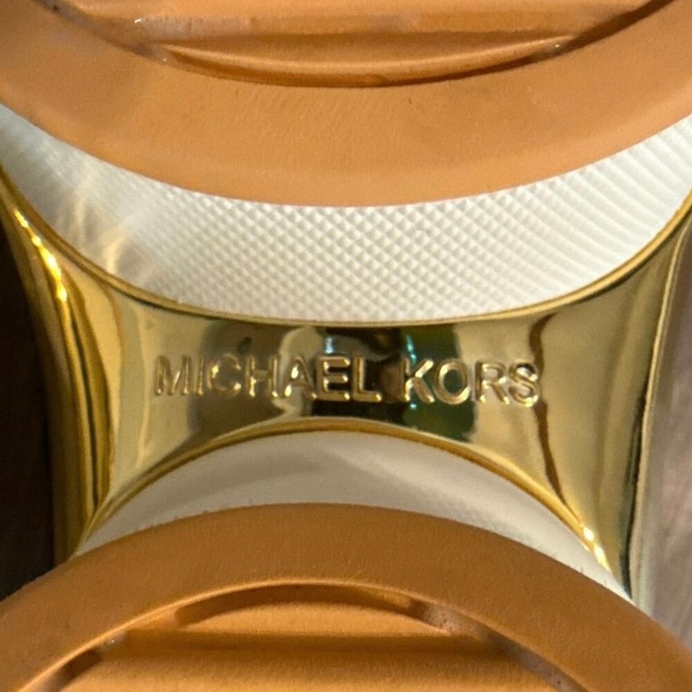 Michael Kors Olympia Canvas Snake Embossed Leather Trainer Sneaker Size 8.5 Shoe - Picture 10 of 12